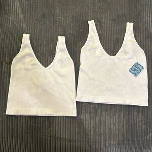 Free People cropped white tank bundle
